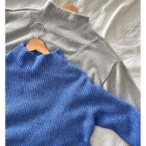 Ann Taylor LOFT Ribbed Basic Mock Neck Sweater Bundle
